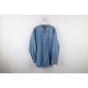 Vintage Blue Casual Button Down Shirt